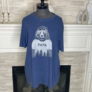 Life is Good Papa Bear Shirt Cotton Size Large